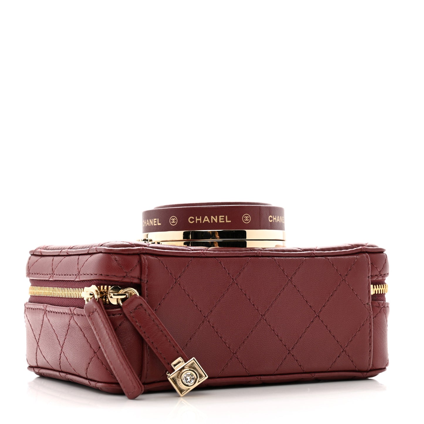 Lambskin Quilted Coco Click Bag Burgundy