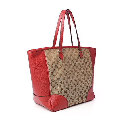 Gucci Monogram Bree Zippered Tote Beige Red 2 of 9