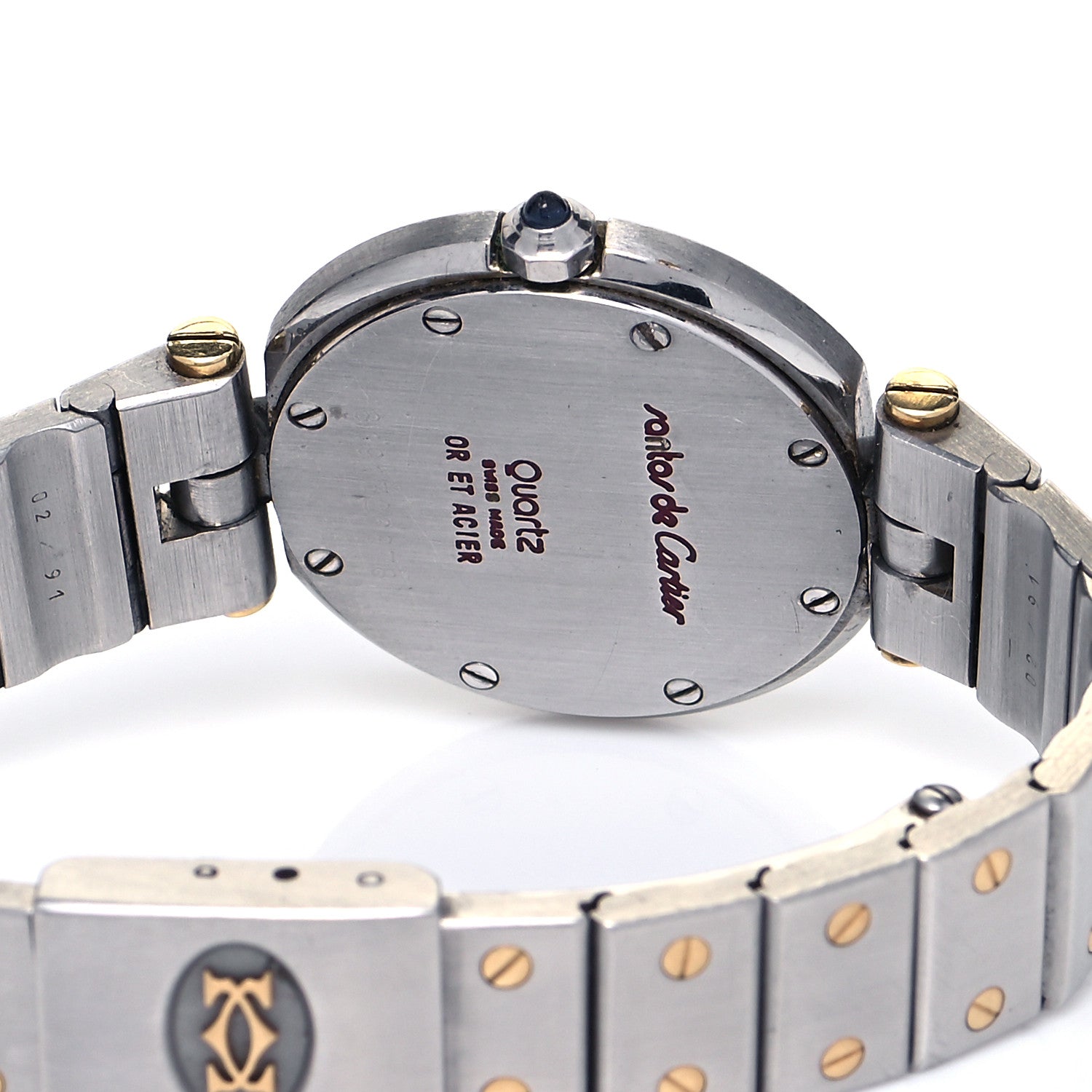 Cartier Stainless Steel 18K Yellow Gold 27mm Santos De Cartier Vendome Quartz Watch 4 of 4
