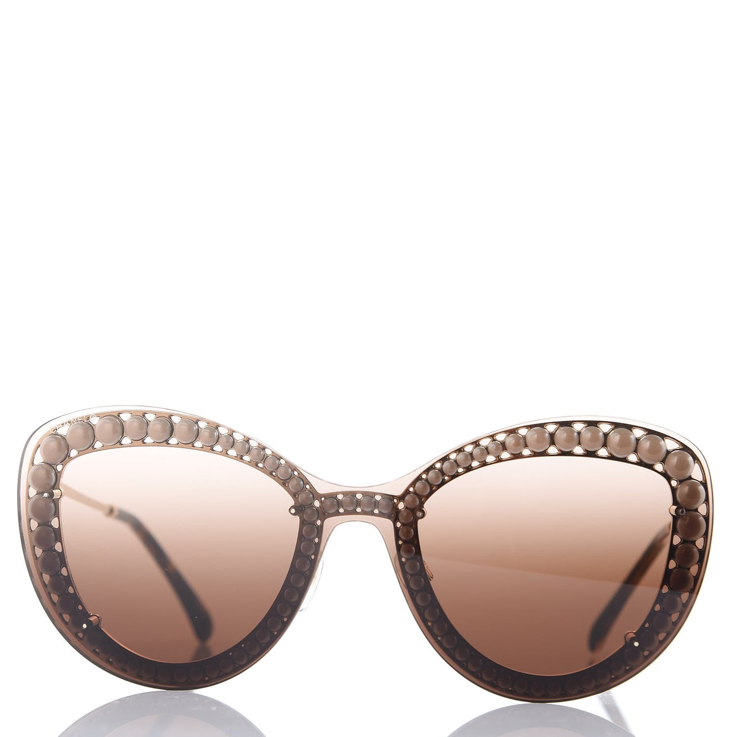 Acetate Metal Pearl Butterfly Sunglasses 4236-H Brown