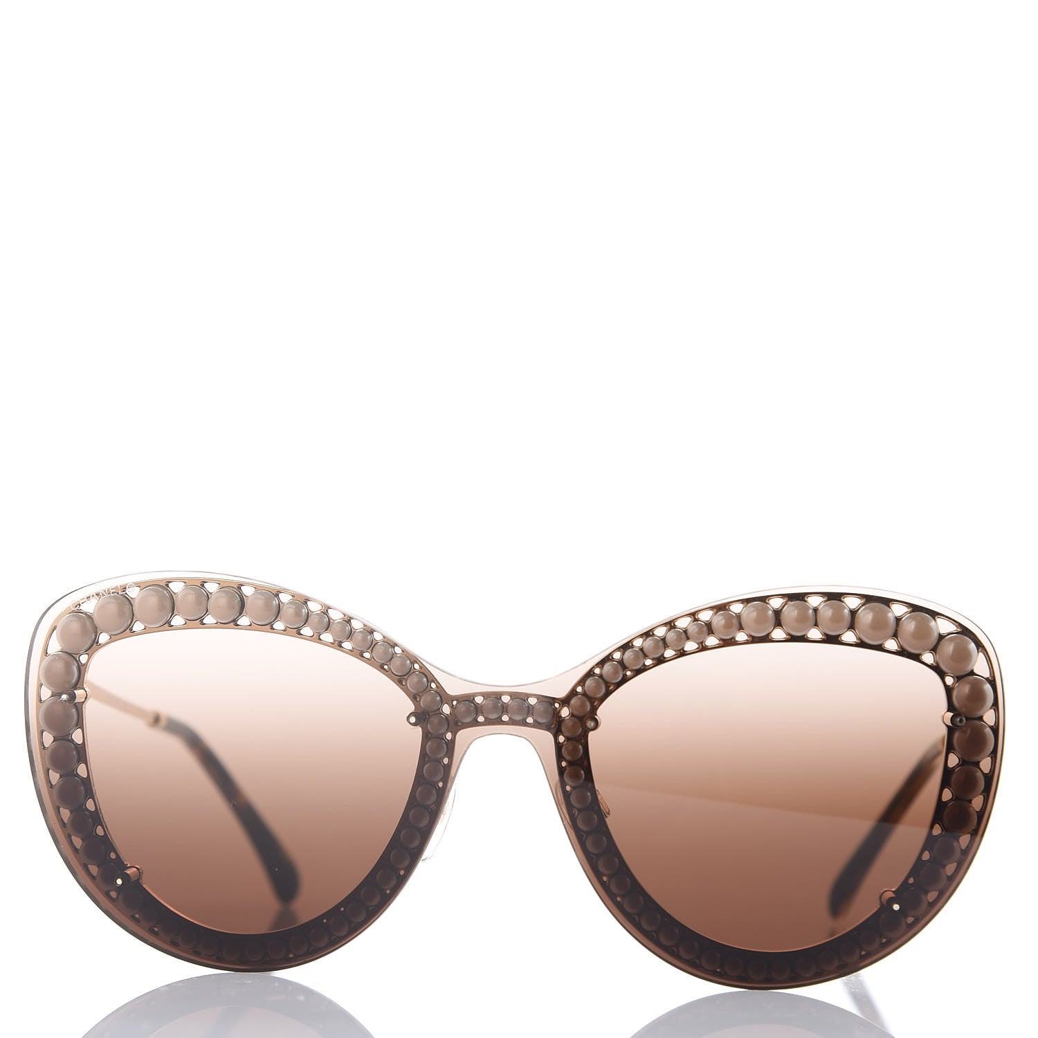 Chanel Acetate Metal Pearl Butterfly Sunglasses 4236-H Brown 3 of 7