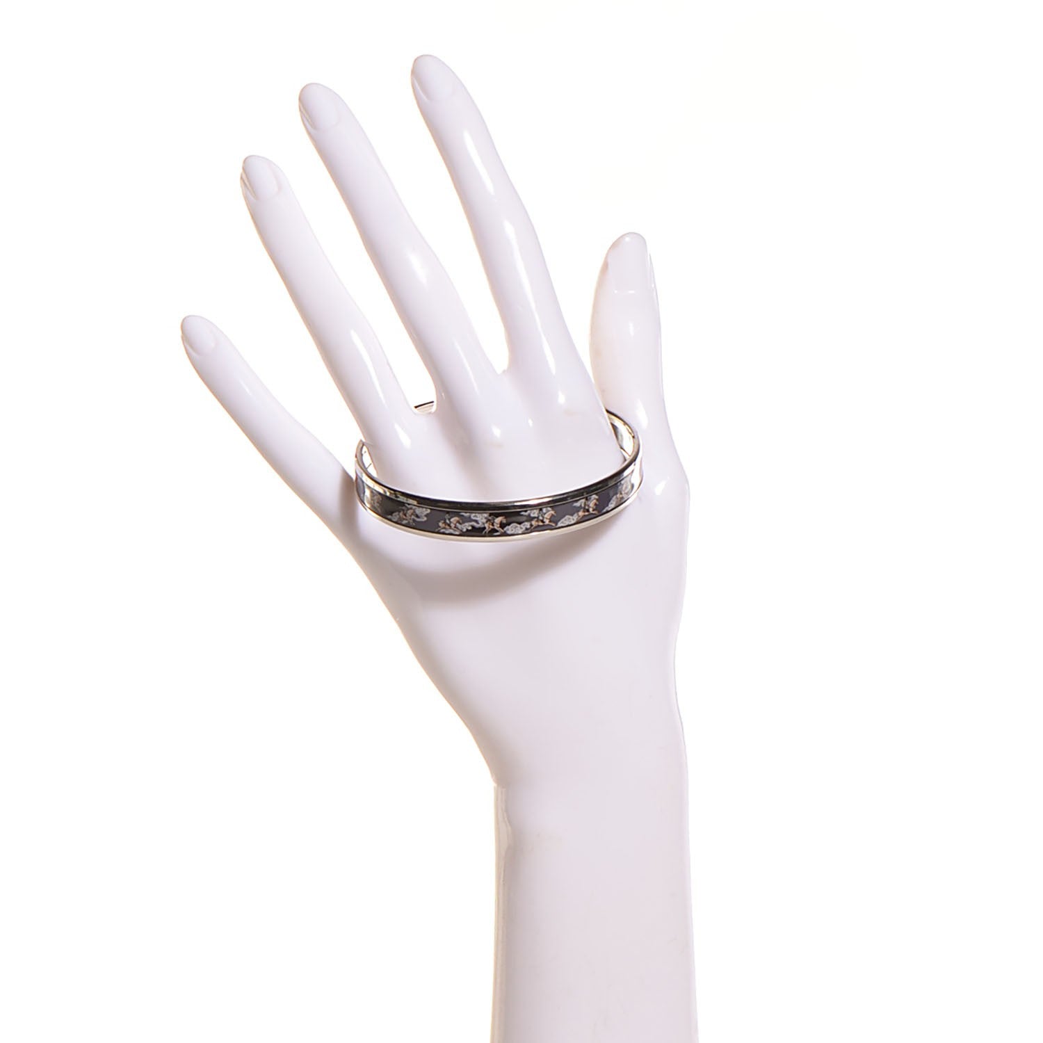 Hermes Enamel Printed Horse Riding Motif Narrow Bracelet 70 2 of 5