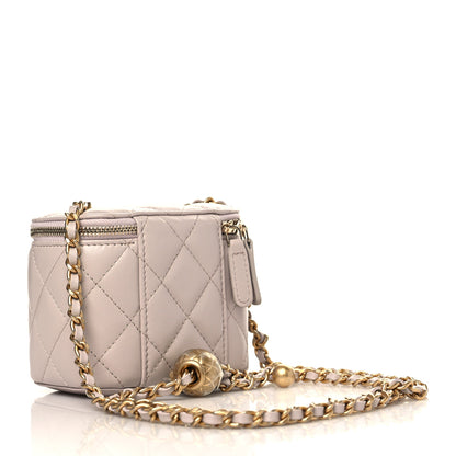 Chanel Lambskin Quilted Pearl Crush Mini Vanity Case With Chain Light Purple 3 of 10