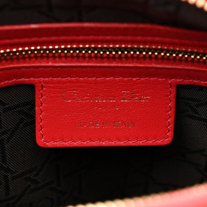 Christian Dior Lambskin Cannage Medium Lady Dior Red 6 of 14