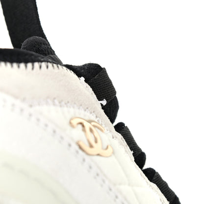Chanel Velvet Calfskin Mixed Fibers CC Sneakers 39 Ivory Black 12 of 12
