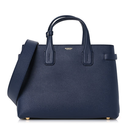 Burberry Derby Calfskin Vintage Check Medium Banner Tote Regency Blue 1 of 17