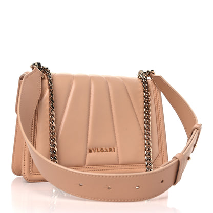 Bulgari Quilted Nappa Smooth Calfskin Serpenti Forever Diamond Blast Sunshine Shoulder Bag Beige 4 of 11