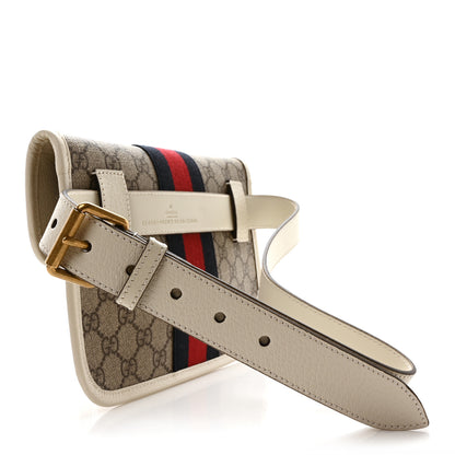 Gucci GG Supreme Monogram Web Small Ophidia Belt Bag 85 34 Beige Ebony White 3 of 9