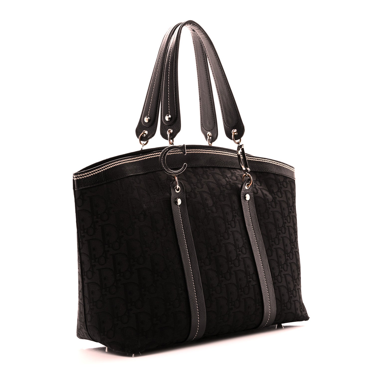 Christian Dior Monogram Vintage Flowers Dome Bag Black 3 of 9