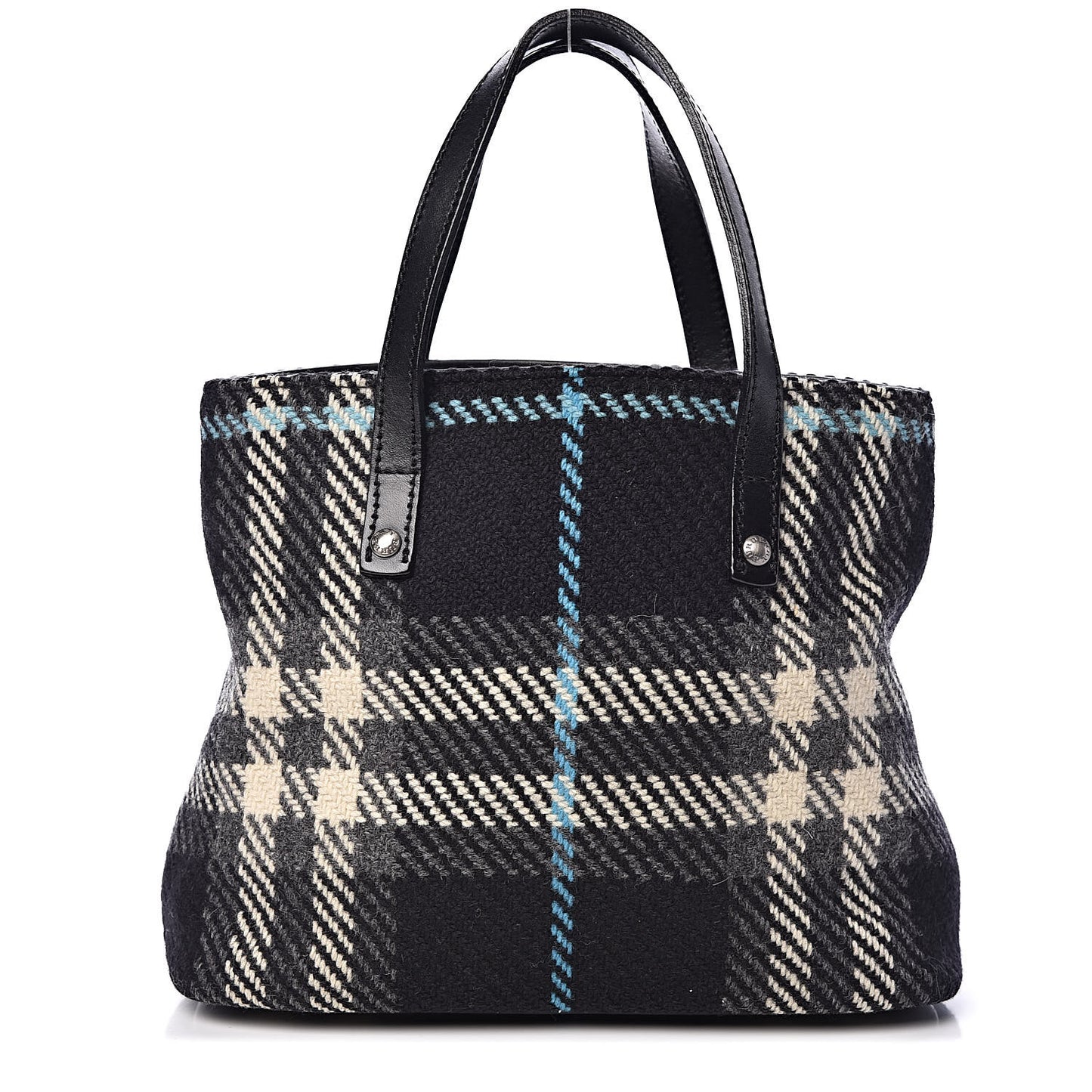 Wool Plaid Check Tote
