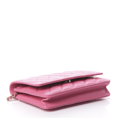 Chanel Caviar Quilted Wallet on Chain WOC Pink 3 of 9