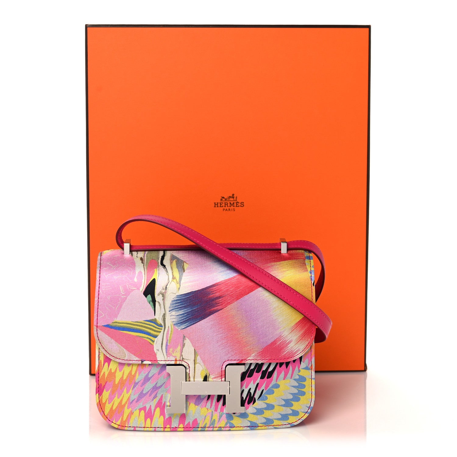 Hermes Swift Silk Marble Printed Constance 18 Rose Azalee Rose Mexico 20 of 20
