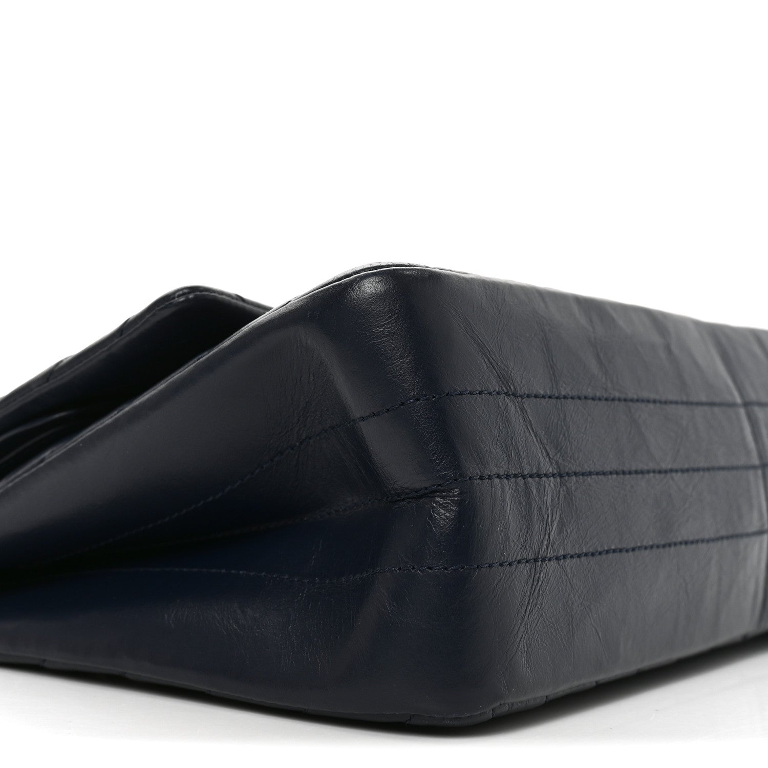 Chanel Aged Calfskin Chevron Quilted 2.55 Reissue 226 Flap Navy Blue 9 of 10