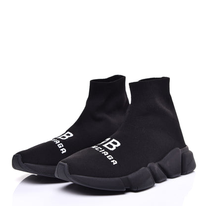 Balenciaga Neoprene Knit Logo Womens Speed Sneakers 39 Black 3 of 8