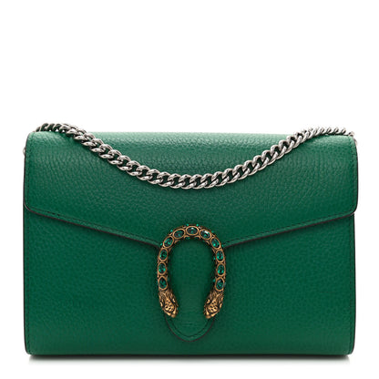 Gucci Calfskin Mini Dionysus Chain Wallet Emerald 1 of 11