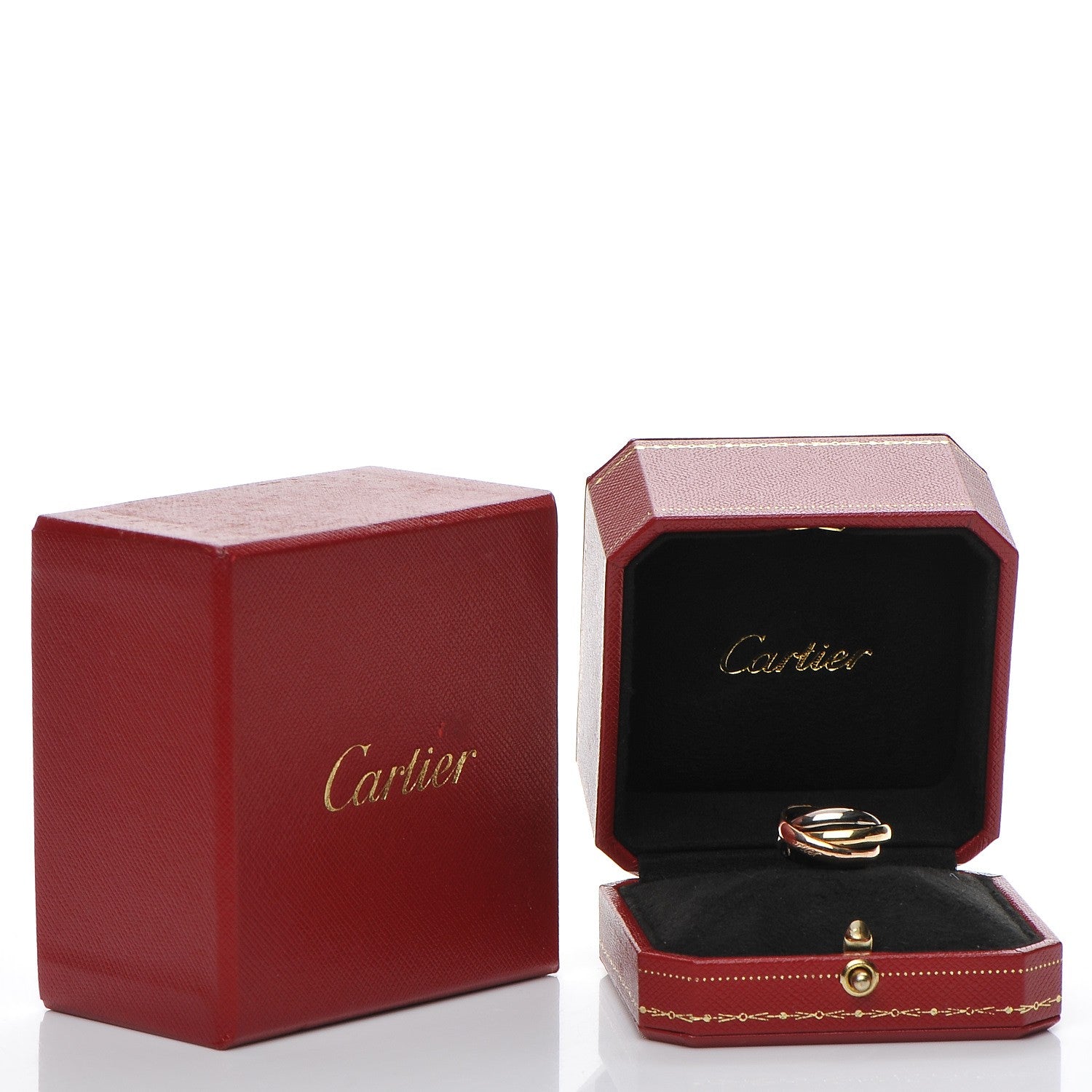 Cartier 18K Pink Yellow White Gold Small Trinity Ring 49 4.75 7 of 7