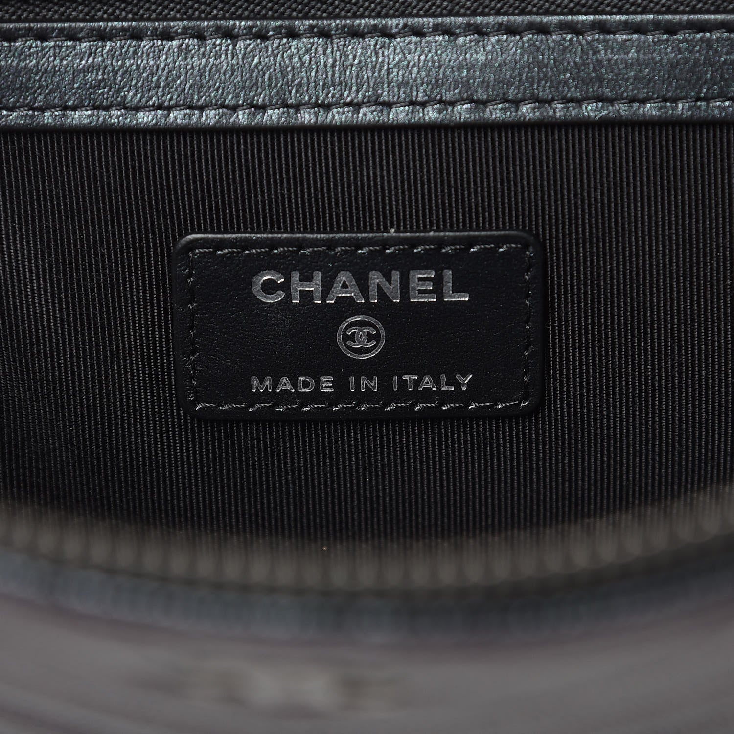 Chanel Iridescent Caviar Chevron Quilted Large Cosmetic Case Black 6 of 10