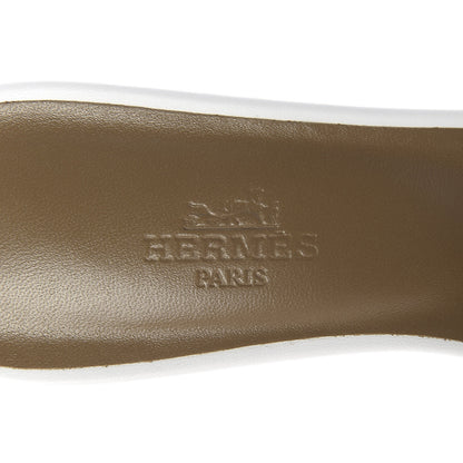 Hermes Calfskin Oasis Sandals 37.5 White 7 of 9