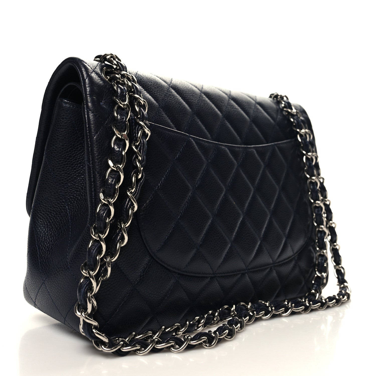 Chanel Caviar Quilted Jumbo Double Flap Navy Blue 2 of 13