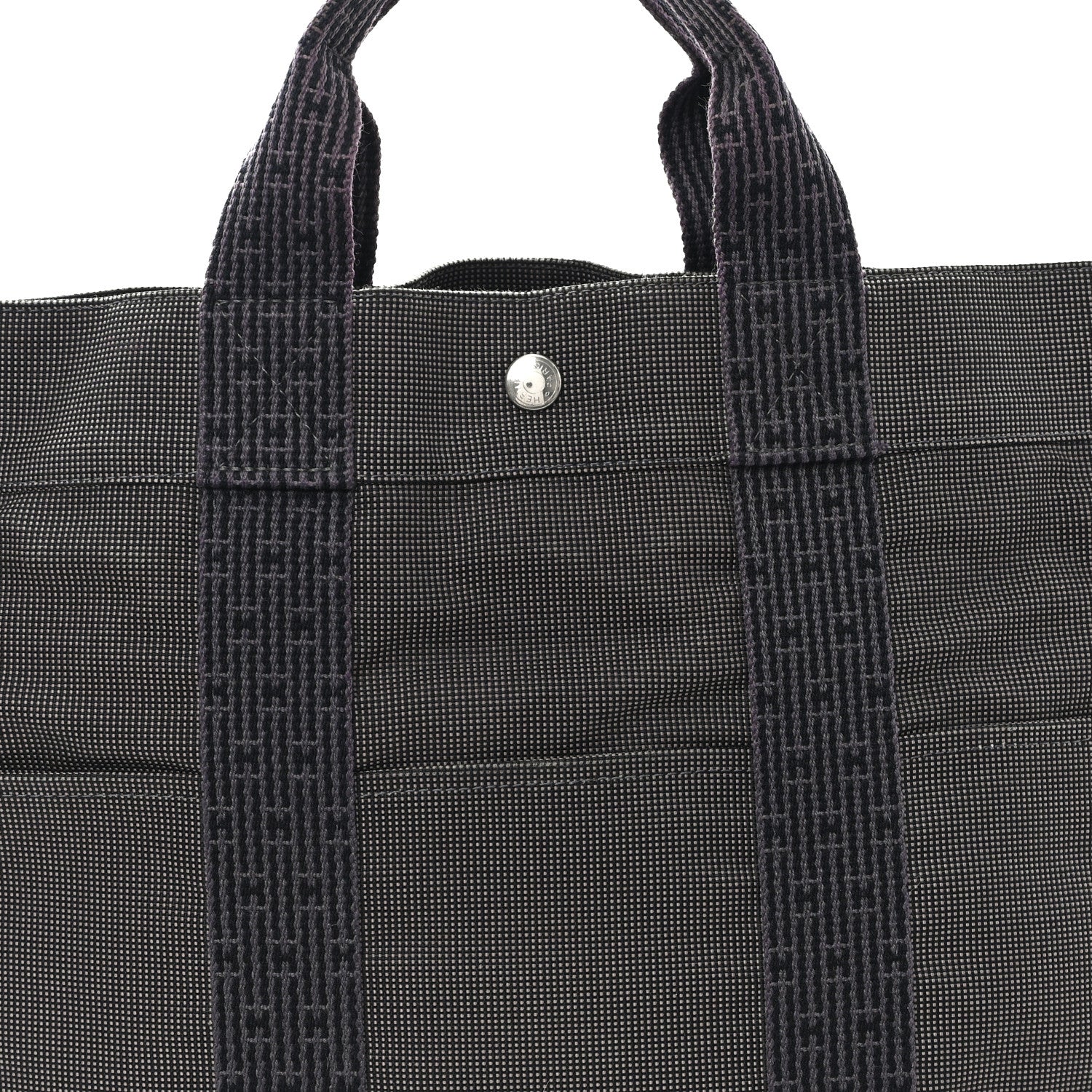 Hermes Canvas Herline MM Tote Grey 7 of 11