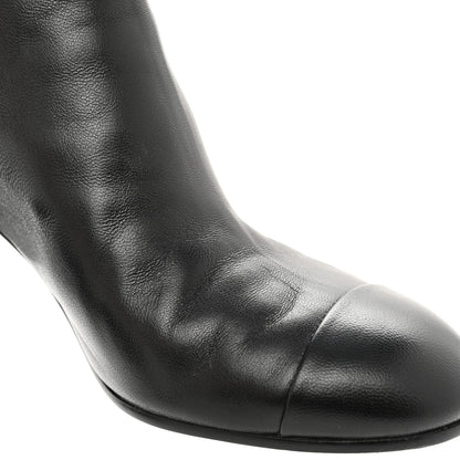 Chanel Lambskin Cap Toe CC Short Ankle Boots 36 Black 10 of 12