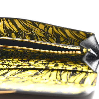Prada Saffiano Banane Metal Continental Flap Wallet Black 5 of 12
