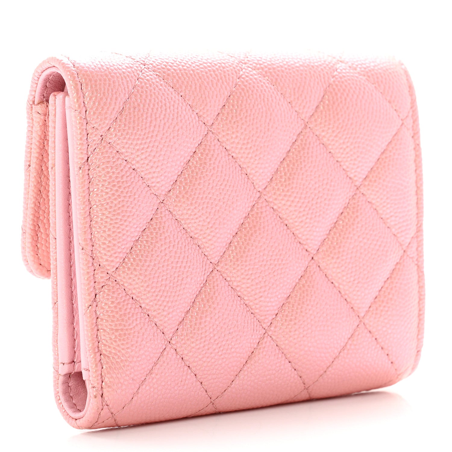Chanel Iridescent Caviar Quilted Small Flap Wallet Rose Pink 3 of 10
