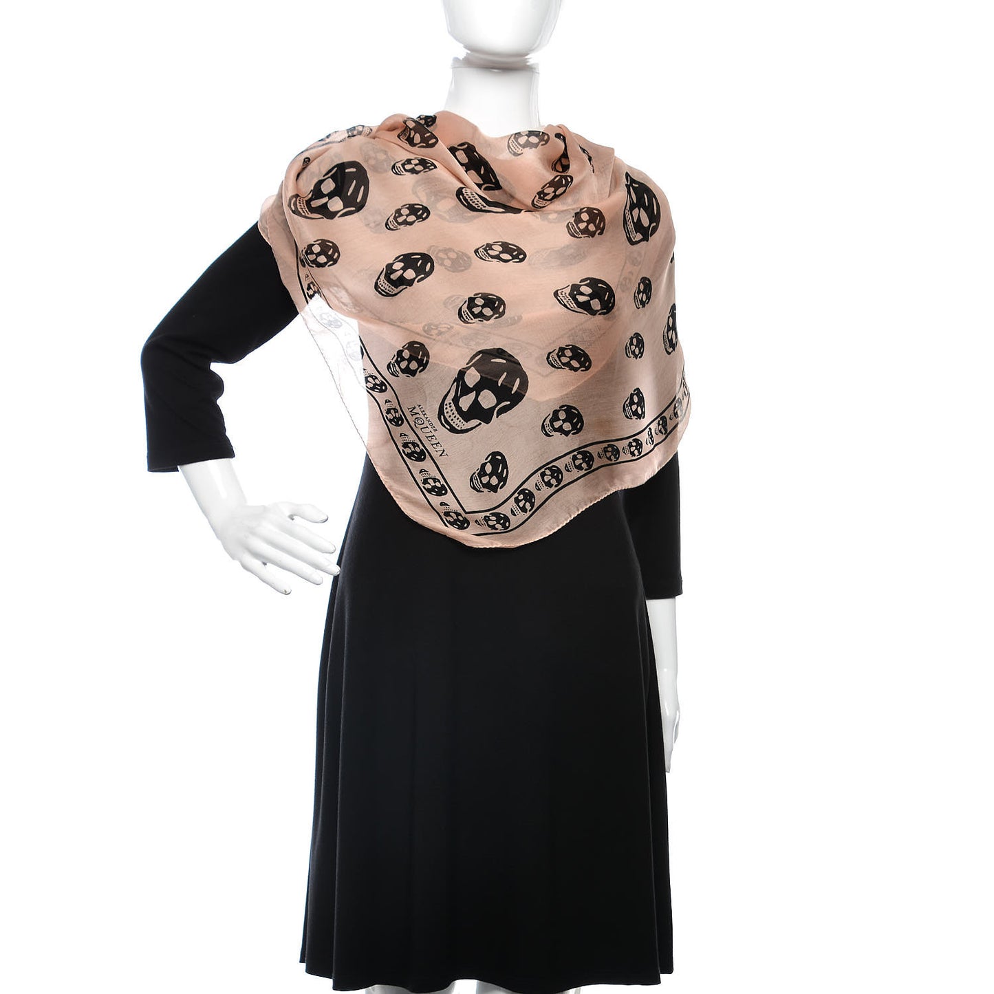 Silk Chiffon Skull Scarf Pink