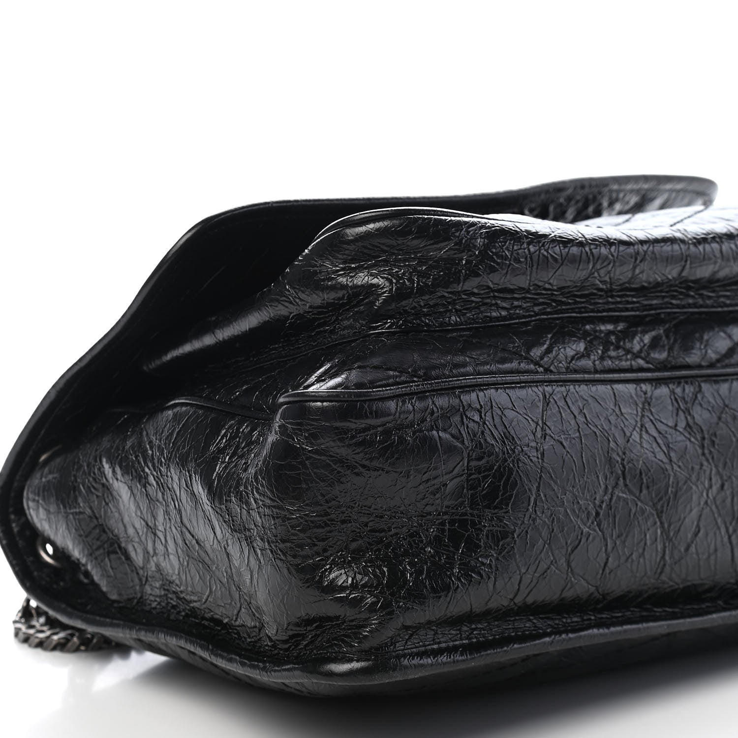 Saint Laurent Crinkled Calfskin Matelasse Monogram Large Niki Chain Satchel Black 21 of 24