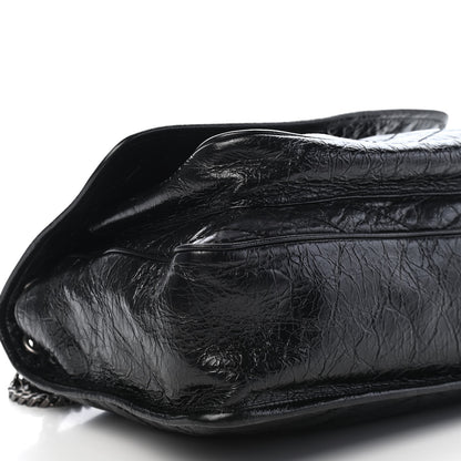 Saint Laurent Crinkled Calfskin Matelasse Monogram Large Niki Chain Satchel Black 21 of 24