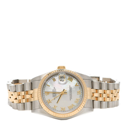 Rolex Stainless Steel 18K Yellow Gold Mother of Pearl 31mm Oyster Perpetual Datejust Watch Roman 78273 2 of 4