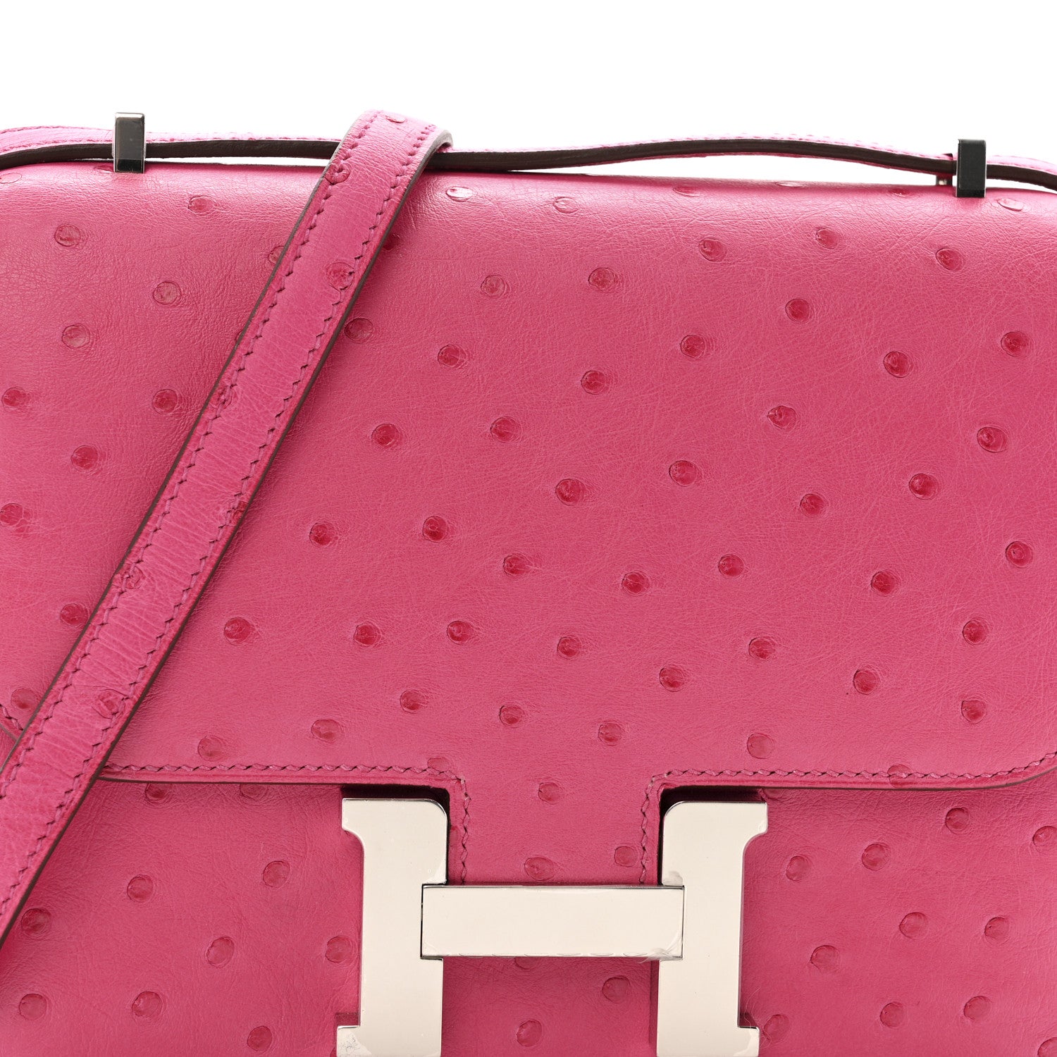 Hermes Ostrich Constance 18 Rose Tyrien 7 of 10