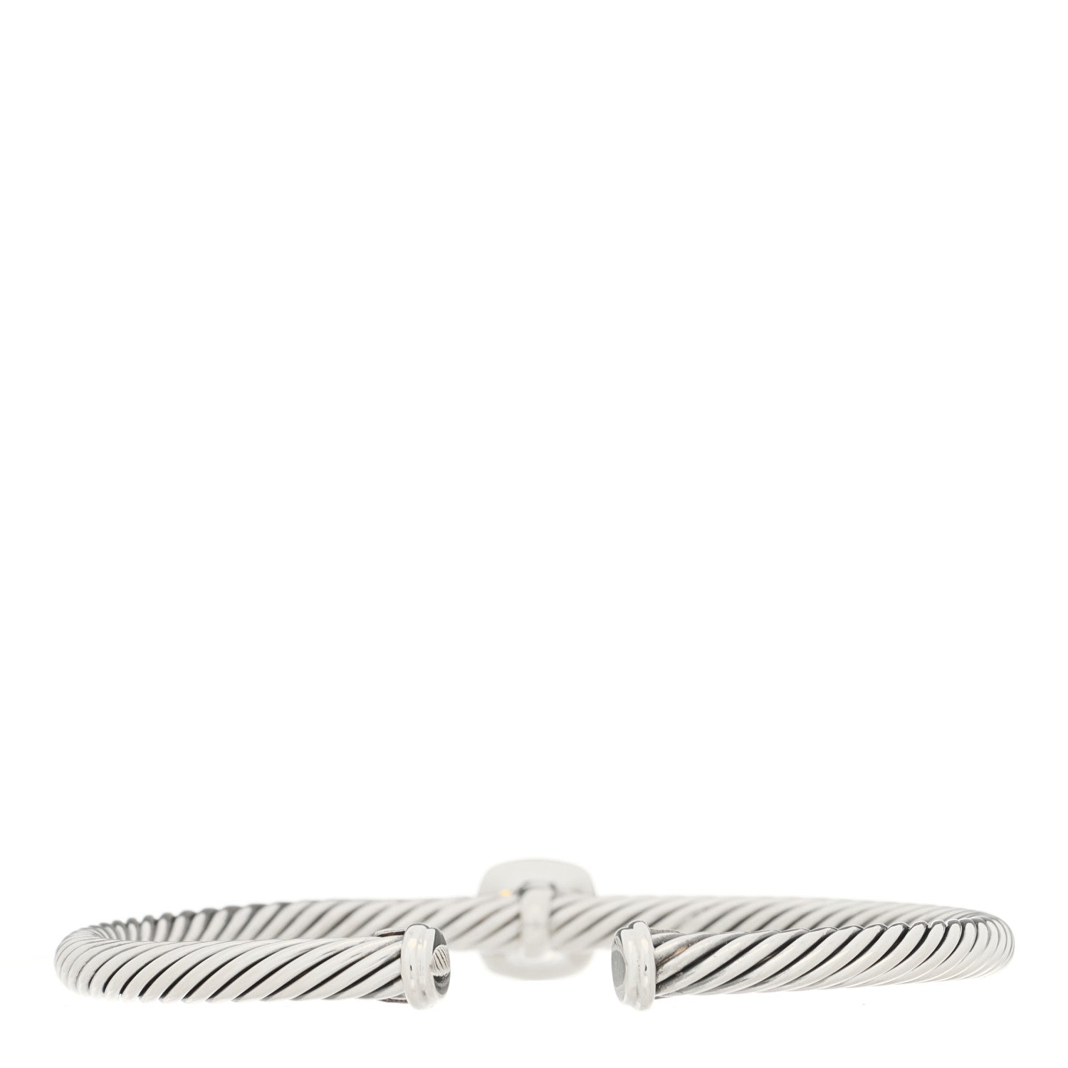 David Yurman Sterling Silver 18K Yellow Gold Citrine 4mm Albion Cable Bracelet 2 of 3