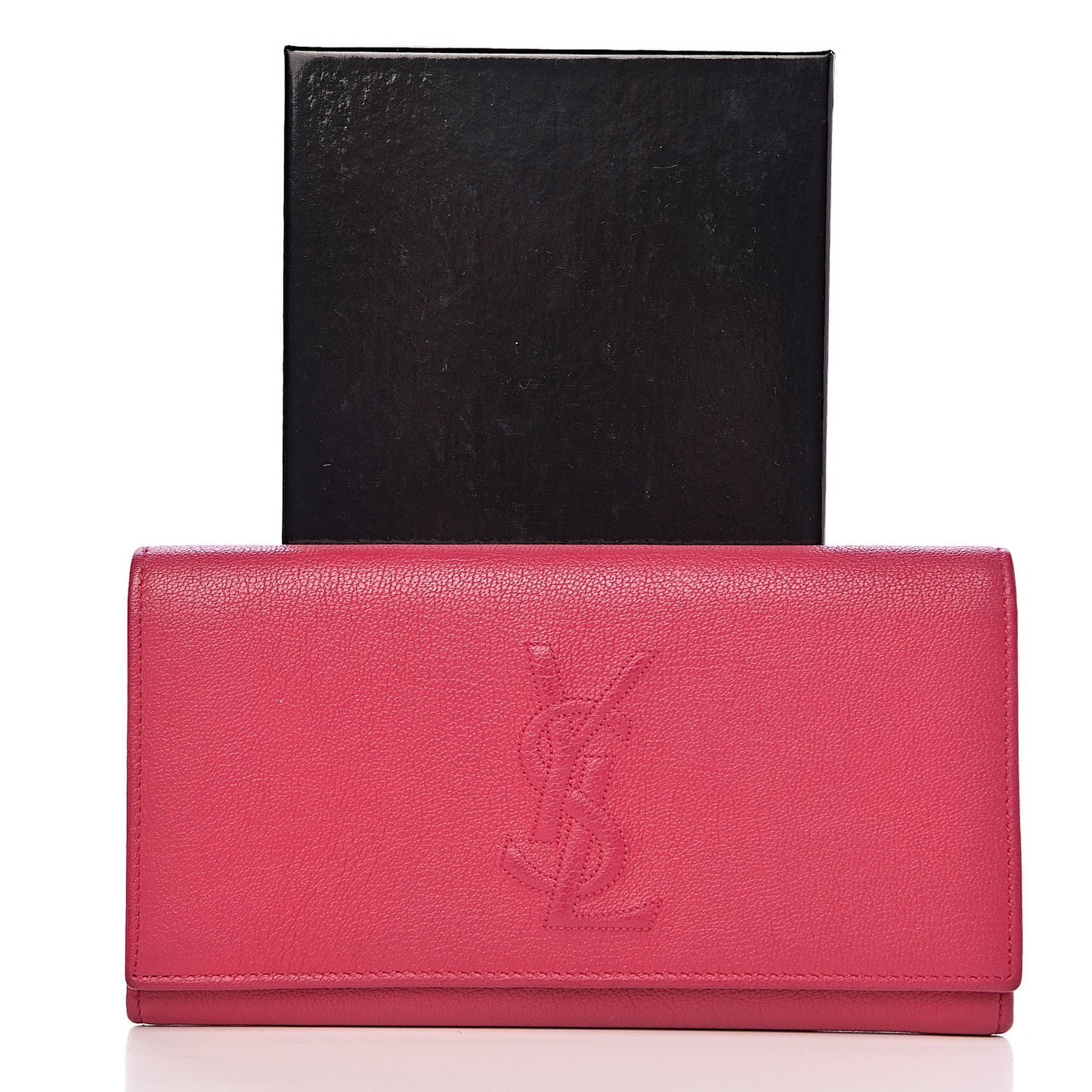 Goatskin Belle De Jour Flap Wallet Fuchsia