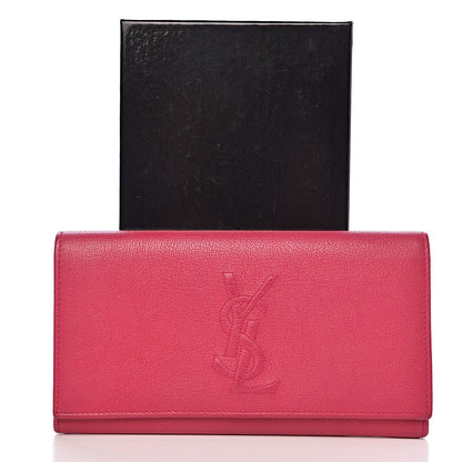 Saint Laurent Goatskin Belle De Jour Flap Wallet Fuchsia 7 of 7