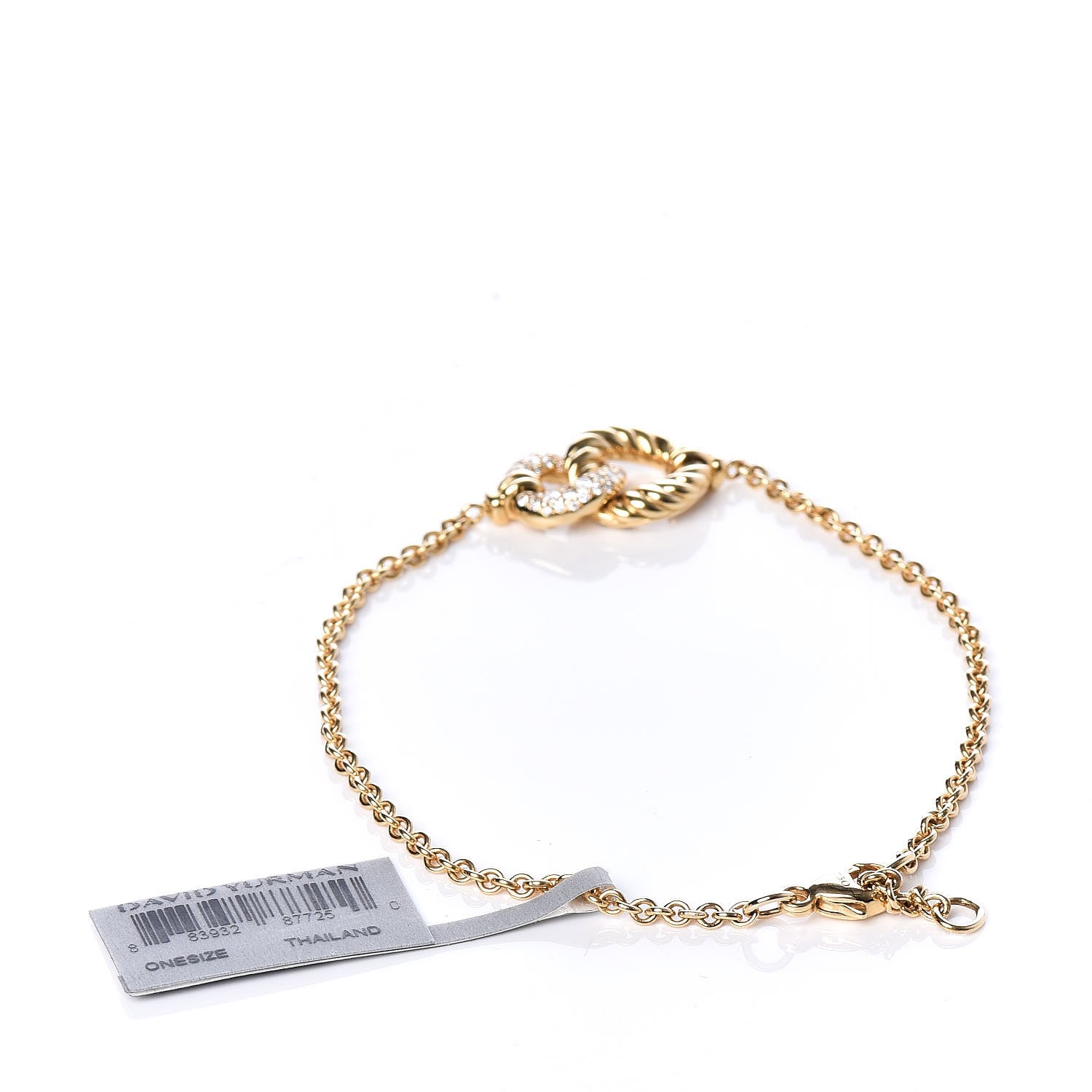 David Yurman 18K Yellow Gold Diamond Belmont Single Station Bracelet 3 of 6