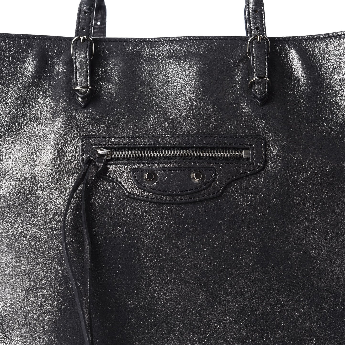 Metallic Calfskin Milkyway Papier A5 Tote Black