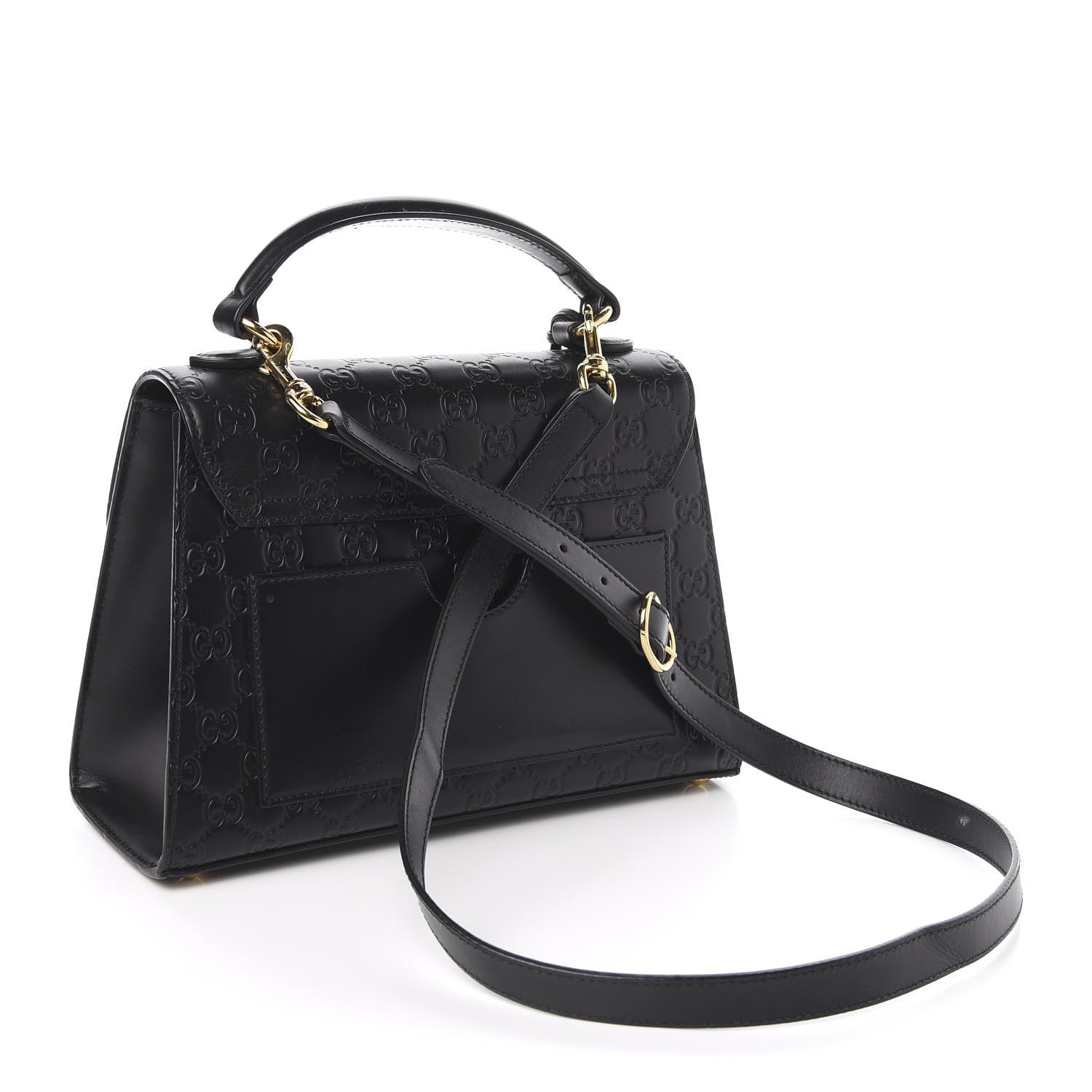 Gucci Guccissima Signature Small Padlock Top Handle Bag Black 2 of 11