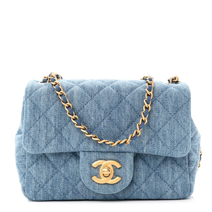 Chanel Denim Quilted Mini Pearl Crush Flap Blue 1 of 10