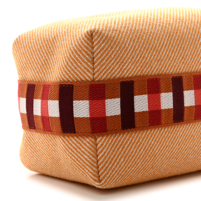 Hermes Merino Wool Small Au Carre Bride-A-Brac Pouch Fauve 9 of 12