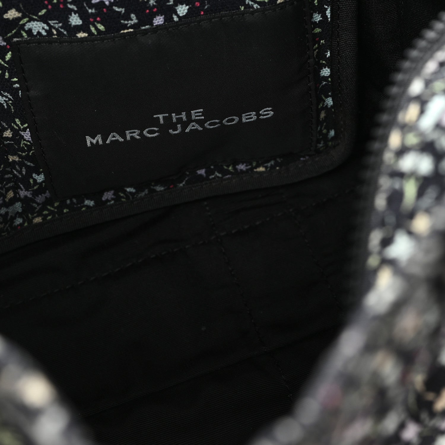 Marc Jacobs Cotton Canvas Floral Print Medium The Traveler Tote Bag Black 6 of 11