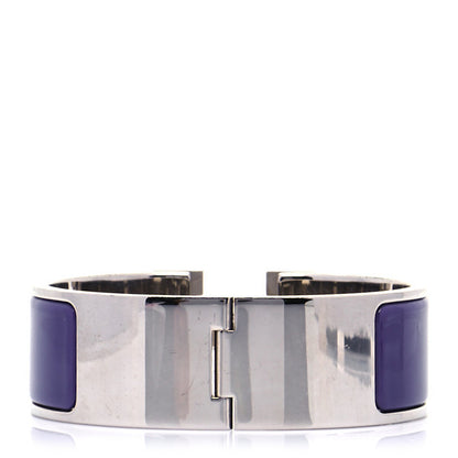 Hermes Enamel Wide Clic Clac H Bracelet PM Iris 3 of 6