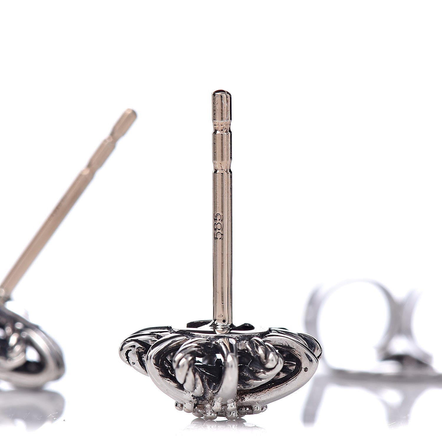 David Yurman Sterling Silver Diamond 10mm Starburst Earrings 4 of 5