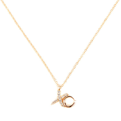 Tiffany 18K Rose Gold Diamond Paloma Picasso Mini Love and Kisses Pendant Necklace 3 of 5