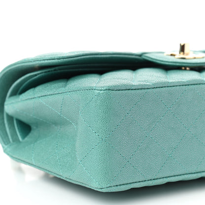 Chanel Iridescent Caviar Quilted Small Double Flap Green 9 of 11