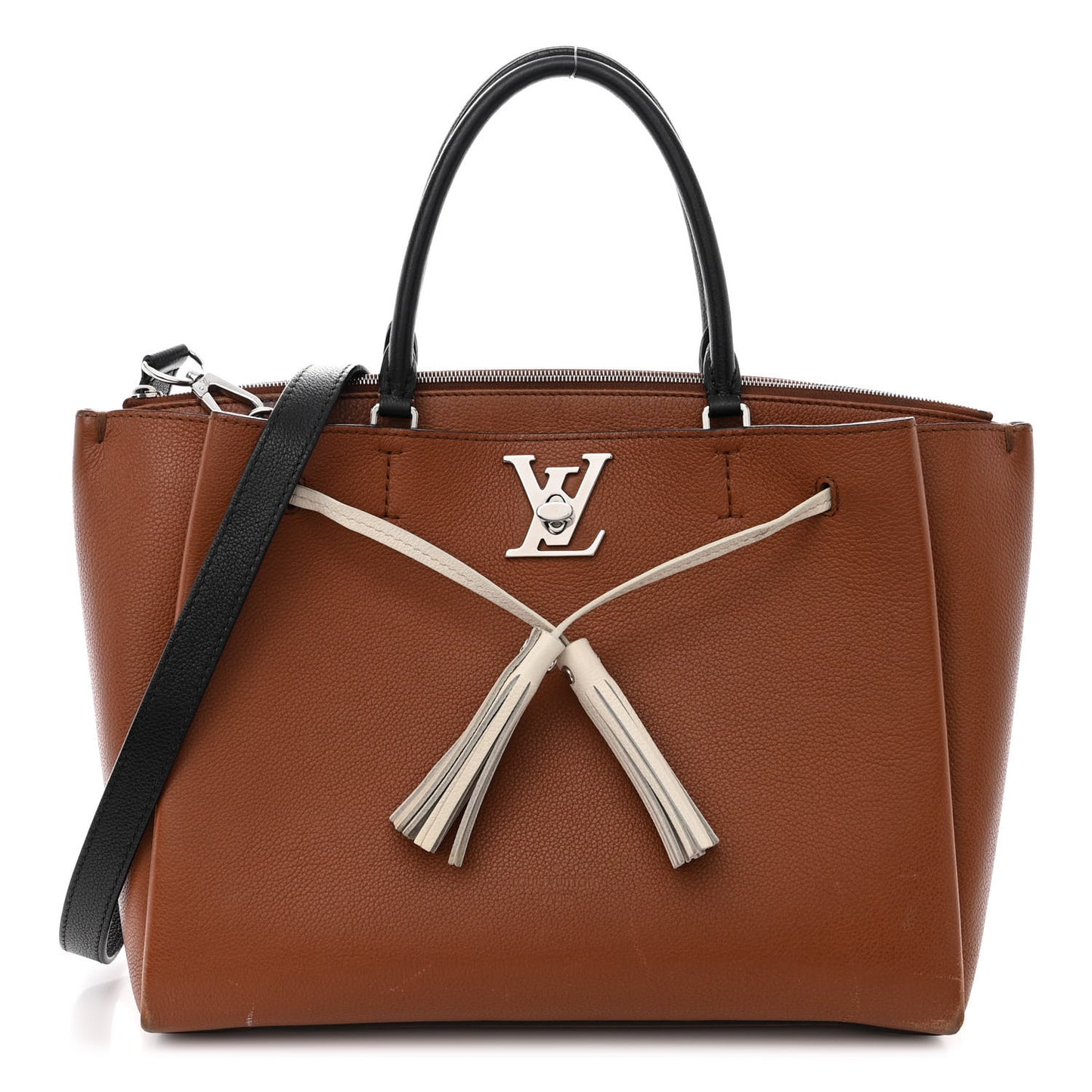 Calfskin Lockmeto Caramel Creme Black