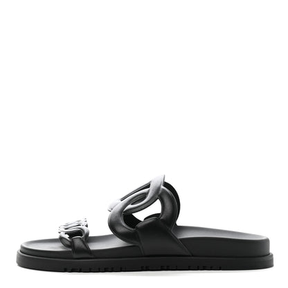 Hermes Nappa Extra Sandals 39 Black 1 of 9