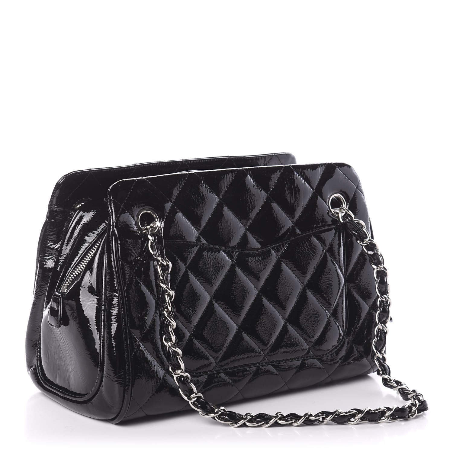 Chanel Patent Quilted Tote Black 3 of 10