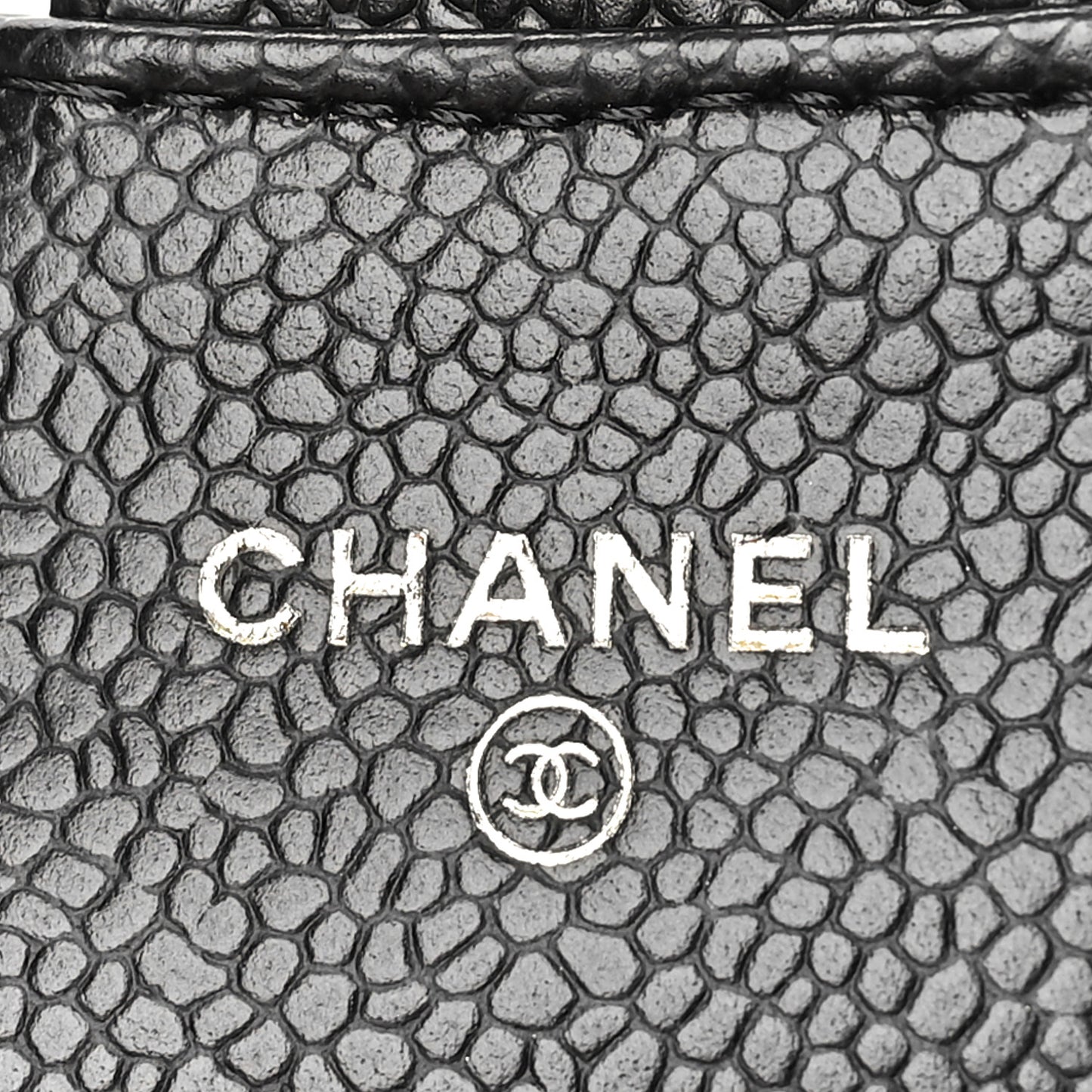 Caviar Quilted Flap Card Holder Wallet Black