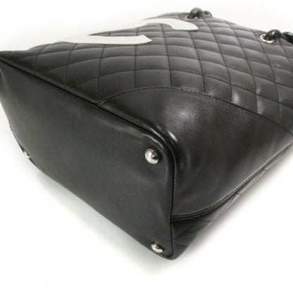 Chanel Calfskin Quilted Medium Cambon Tote Black White 6 of 12